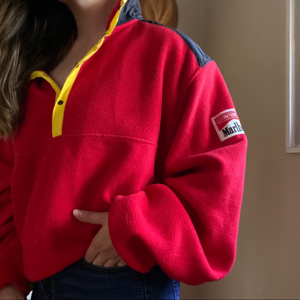 Vintage Marlboro Snapfront Popover Fleece Size XL